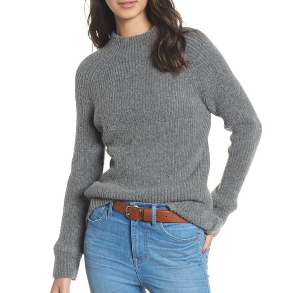 Madewell Sweaters - Madewell Northfield Mockneck Sweater Grey Thick Knit size S